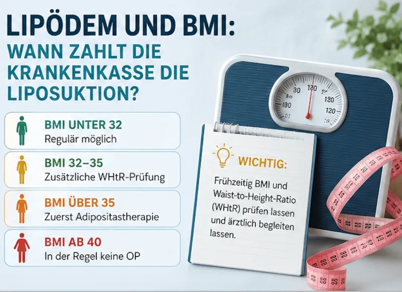 Lipödem und BMI: Wann zahlt die Krankenkasse die Liposuktion?